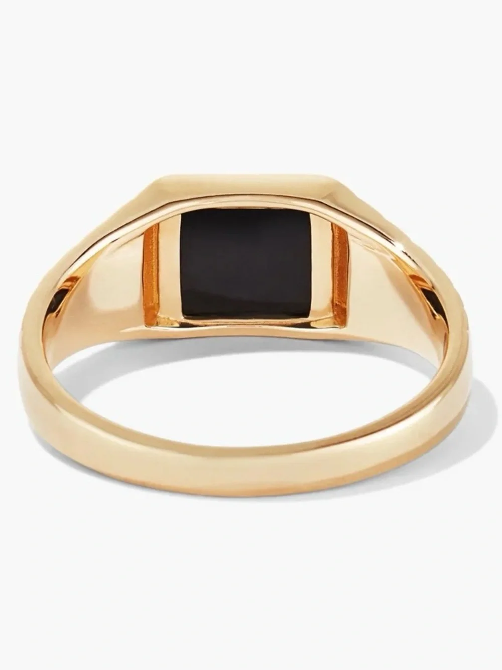 Mejuri Black Onyx Square Signet Ring in Yellow Gold Size 7